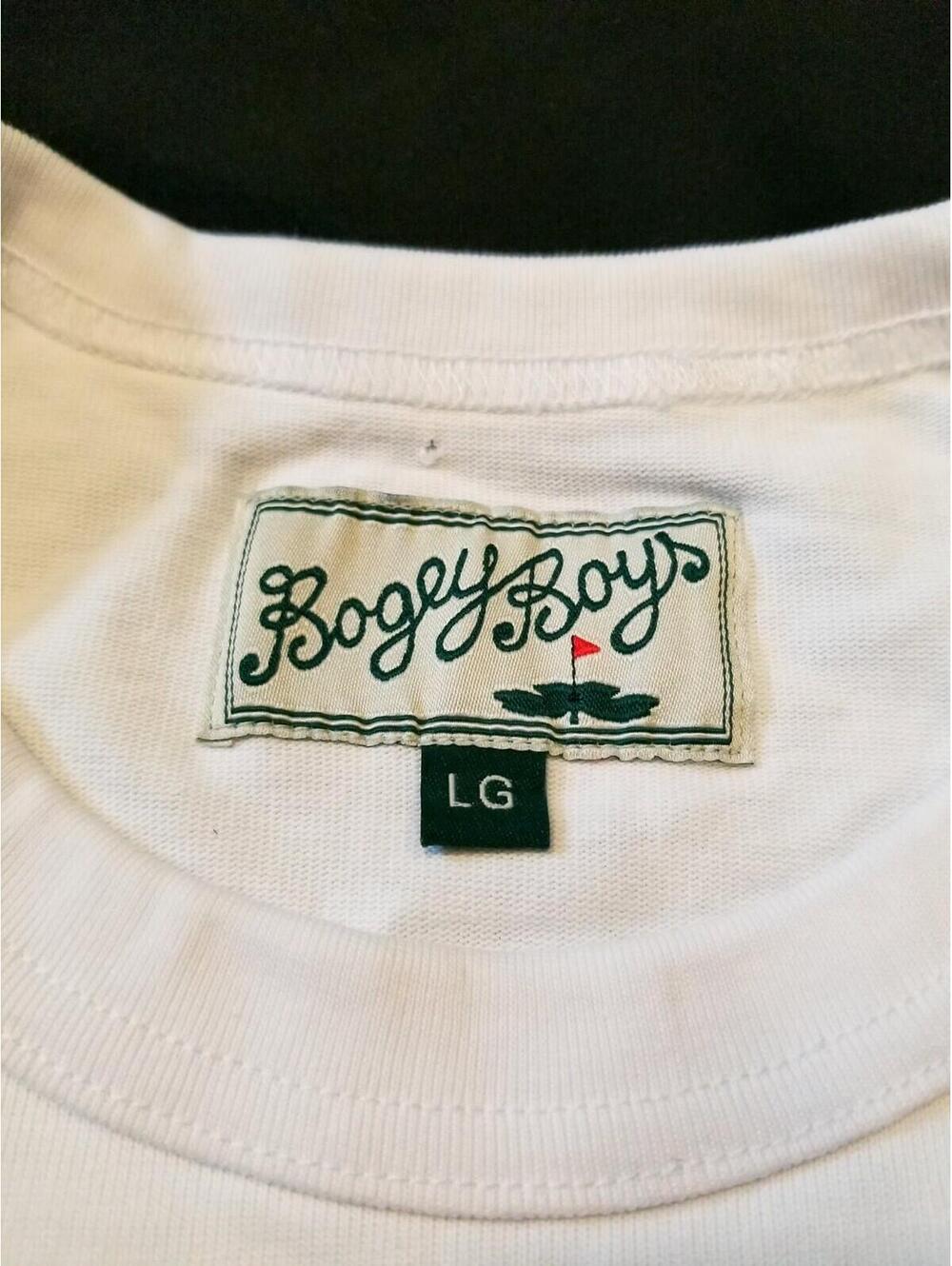 Rare BOGEY BOYS White Golf T Shirt Double Now Triple Later Pink Panther Large L - Picture 4 of 9